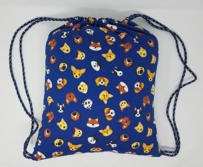 Leichtrucksack blau mit Hunden