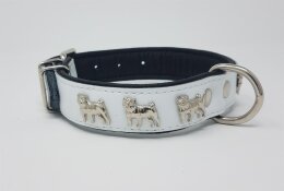 Halsband wei&szlig; &quot;Mops&quot;