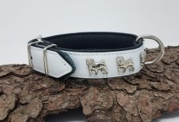 Halsband wei&szlig; &quot;Mops&quot;