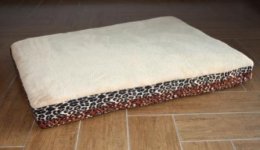 Hundekissen Fell beige/ Tigerdruck Gr&ouml;&szlig;e M