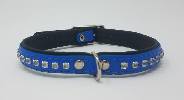 Halsband blau mit Strass Steinen