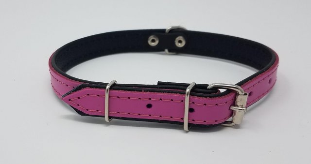 Hundehalsband Leder pink