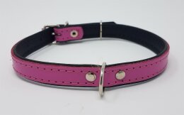 Hundehalsband Leder pink