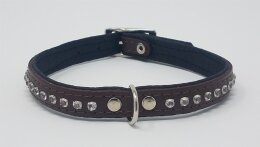 Hundehalsband braun mit Strass