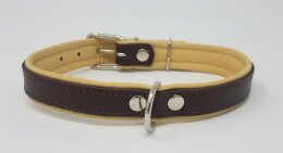 Hundehalsband Leder braun lang