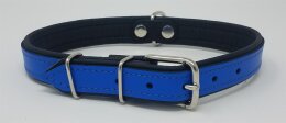 Hundehalsband Leder blau lang