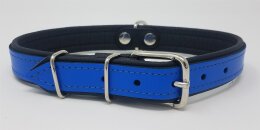 Hundehalsband Leder blau lang