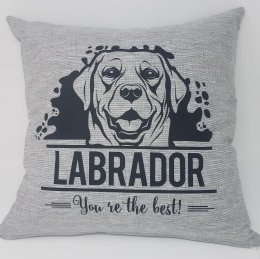 Kissen komplett Labrador 40 x 40 hellgrau