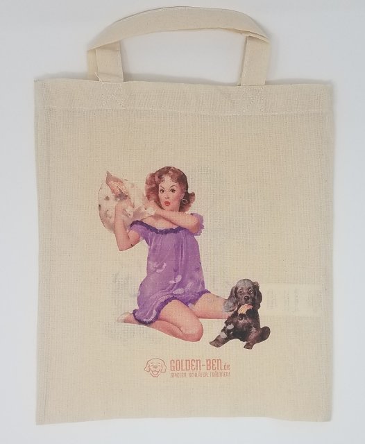 Kleine Tasche aus Baumwolle mit Hundemotiv