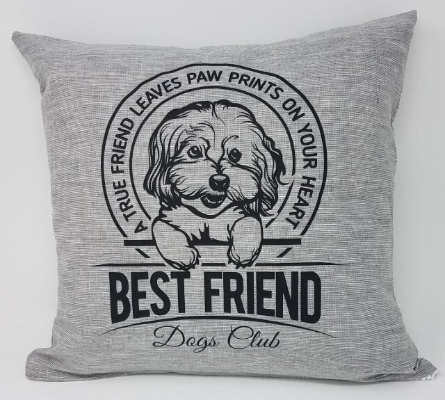 Kissen komplett &quot;Best Friend&quot; hellgrau 40x40