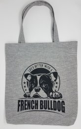 Tasche hellgrau &quot;French Bulldog&quot;