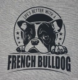 Tasche hellgrau &quot;French Bulldog&quot;