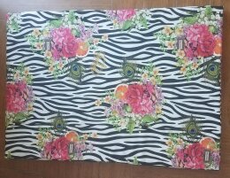 Hundematte Zebra Blumen Outdoor L