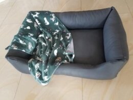 Kuschelfleece Decke dunkelgr&uuml;n gro&szlig;